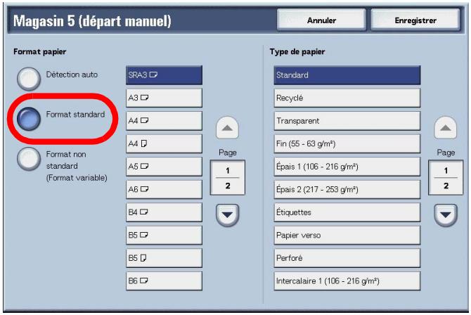XEROX 4590 - Lorsque Format standard est sélectionné - 2