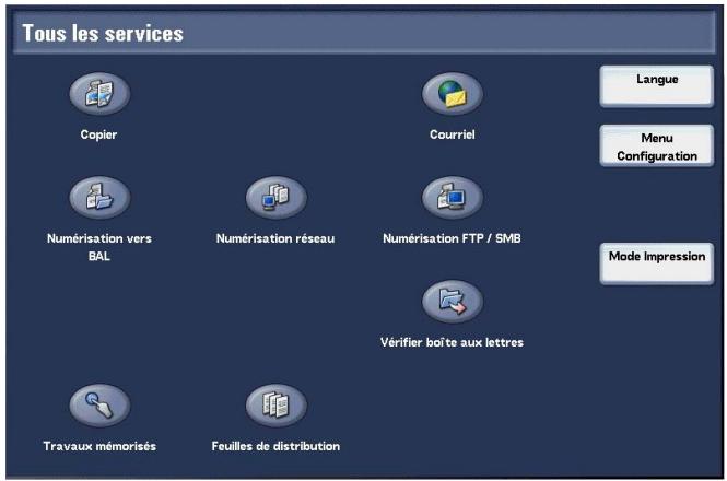 XEROX 4590 - Personnalisation de l'écran Tous les services - 1