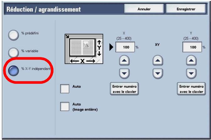 XEROX 4590 - Lorsque des taux X et Y indépendants sont Sélectionnés - 2