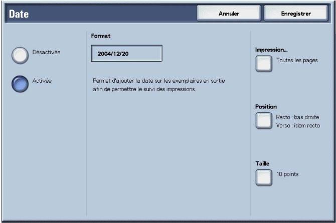 XEROX 4590 - Écran Annotation - Date - 2
