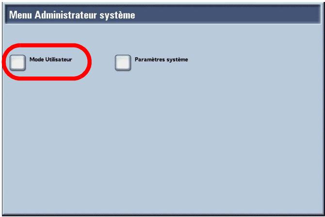 XEROX 4590 - Sélectionner Mode Utilisateur. - 1