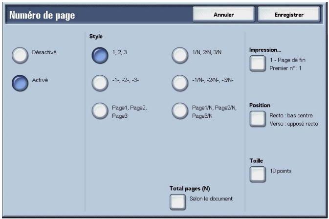 XEROX 4590 - Écran Annotation - Numéro de page - 2