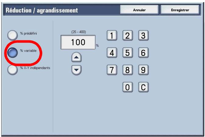 XEROX 4590 - Lorsqu'un taux de R/A variable est sélectionné - 2