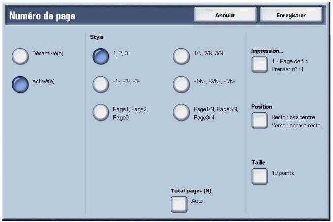 XEROX 4590 - Écran Annotation - Numéro de page - 2