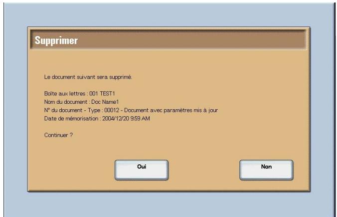 XEROX 4590 - Suppression de documents dans une boîte aux lettres Numérisation et autres travaux - 3