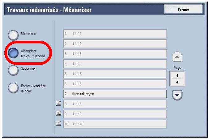 XEROX 4590 - Enregistrement d'un travail méorisé (Travail fusionné) - 4