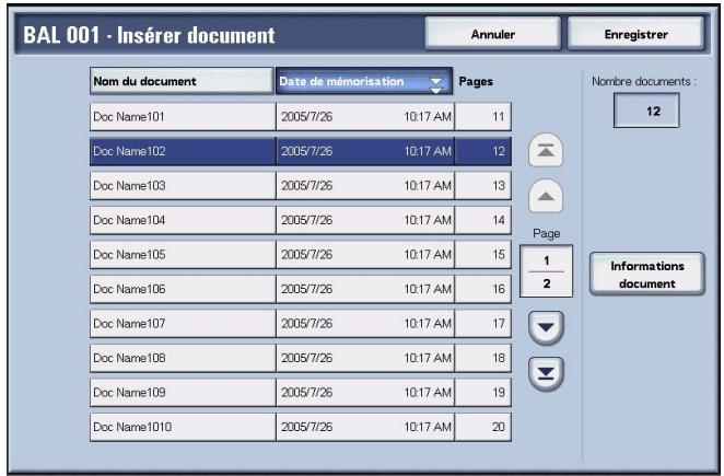 XEROX 4590 - Écran Boîte aux lettres - Insérer document - 4