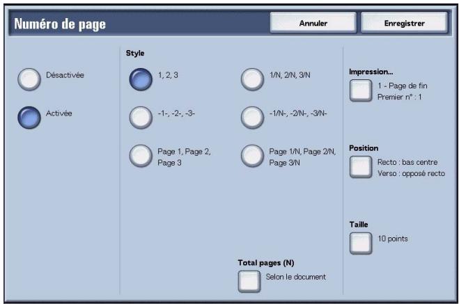 XEROX 4590 - Écran Numéro de page - 2