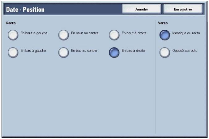 XEROX 4590 - Écran Annotation - Date - Position - 1