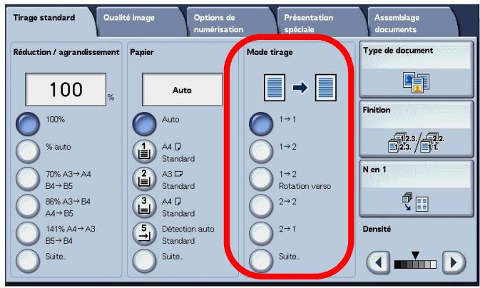 XEROX 4590 - Mode tirage (copies recto verso) - 2