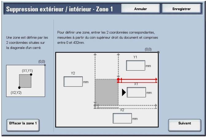 XEROX 4590 - Écran Suppression extérieur / interieur - Zone X - 3