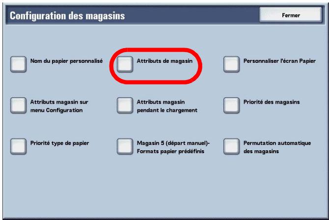 XEROX 4590 - Sélectionner Attributes de magasin. - 1