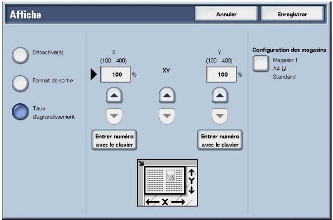 XEROX 4590 - Lorsque Taux d'agrandissement est sélectionné - 2