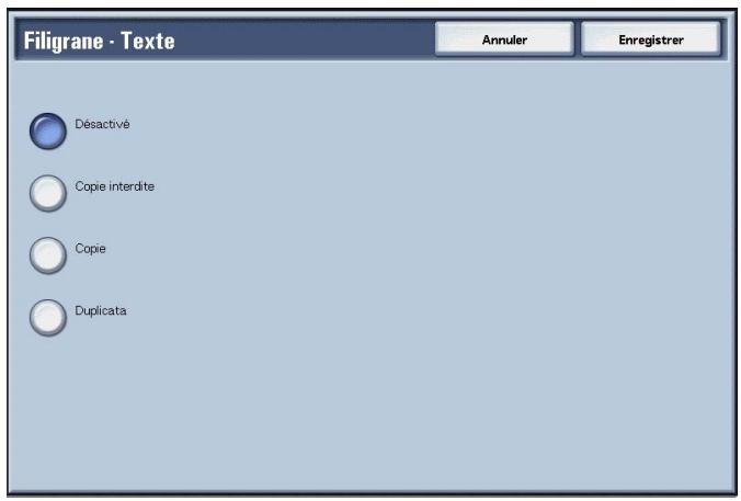 XEROX 4590 - Écran Filigranes - Texte - 1