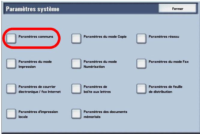 XEROX 4590 - Sélectionner Paramètres communs. - 1