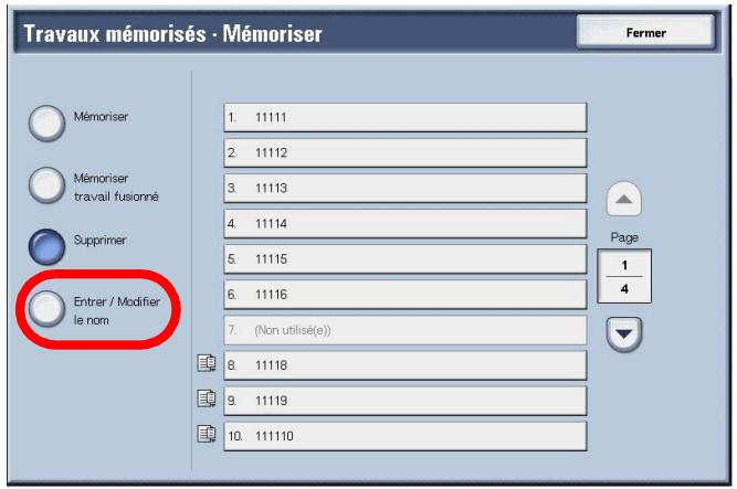 XEROX 4590 - Attribution et modification du nom d'un travail mémorisé - 2