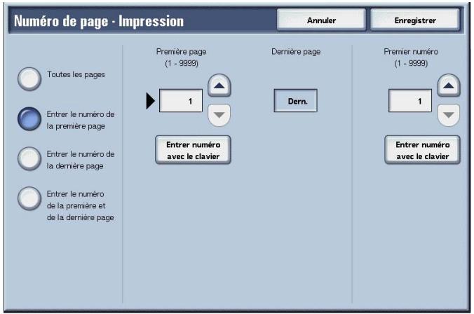 XEROX 4590 - Lorsque l'option Entrer le numéro de la première et de la dernière page est sélectionnée - 2