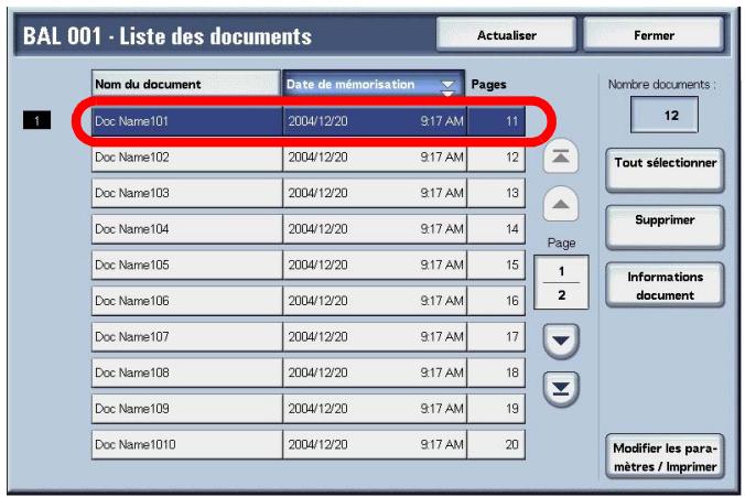 XEROX 4590 - Vérification et sélection de documents stockés dans une boîte aux lettres Copie et impression - 2