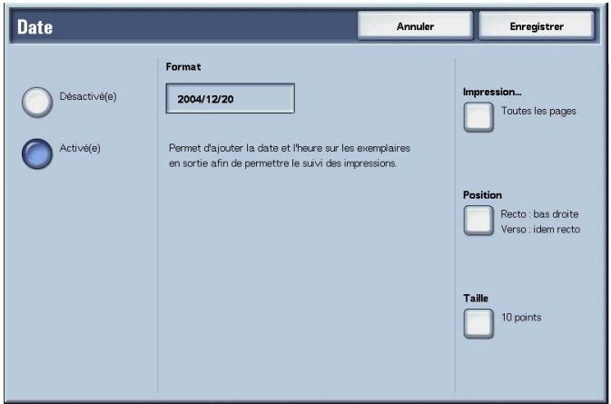 XEROX 4590 - Écran Annotation - Date - 2