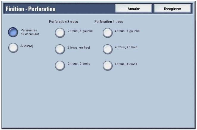 XEROX 4590 - Écran Finition - Perforation - 1