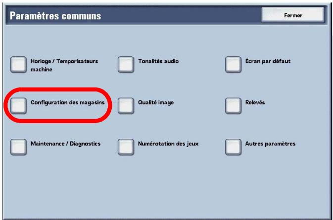 XEROX 4590 - Sélectionner Configuration des magasins. - 1