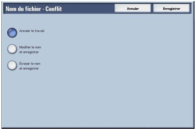 XEROX 4590 - Nom de fichier - Conflit (Procedure à executer en cas de conflit de nom de fichier) - 4