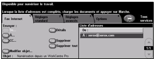 XEROX COPYCENTRE 245 - Envoi d'un fax Internet - 3