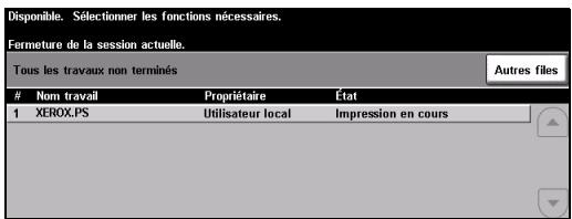 XEROX COPYCENTRE 245 - Accès à la file d'attente Appuyer sur la tuebe État travaï - 1