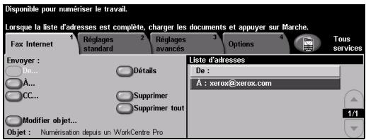 XEROX COPYCENTRE 245 - Envoi d'un fax Internet - 4