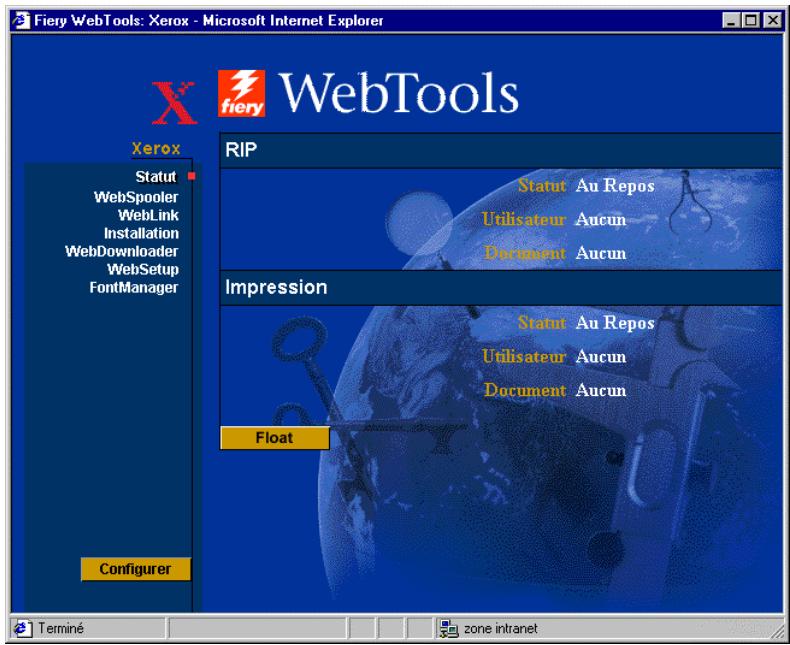 XEROX DOCUCOLOR 2006 - Utilisation de Statut WebTool - 1