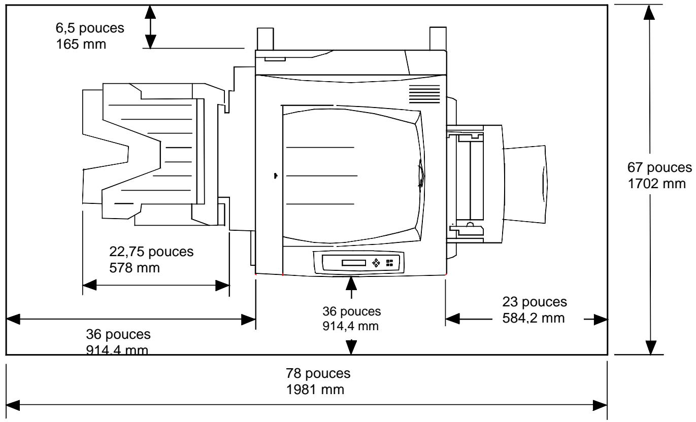 XEROX DOCUCOLOR 2006 - Encombrement avec module trieuse/bac à décalage - 1