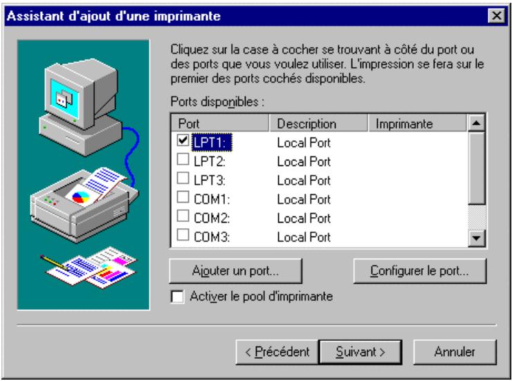 XEROX DOCUCOLOR 2006 - Cliquez sur LPT1, puis sur Suivant. - 1