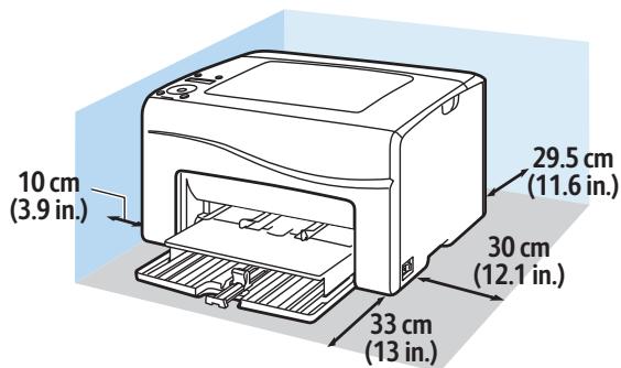 XEROX PHASER 6010 - Dégagements requis - 1
