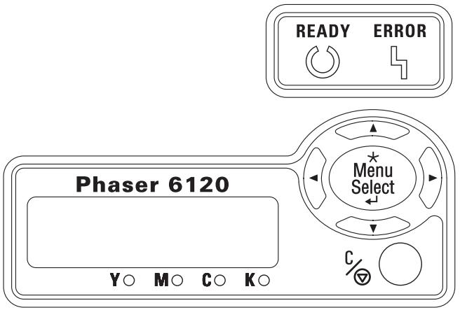 XEROX PHASER 6120 - Présentation du panneau de commande - 1