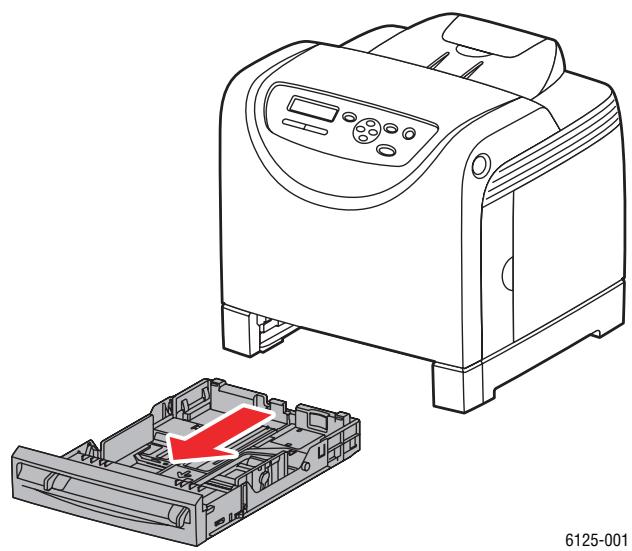 XEROX PHASER 6125 - Chargement du papier dans le bac - 1
