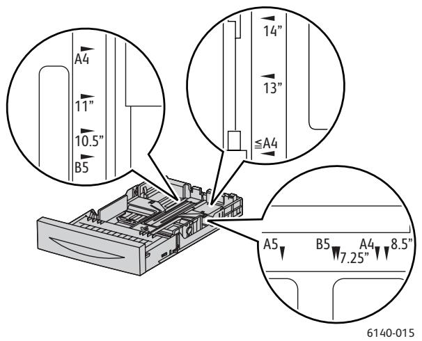 XEROX PHASER 6140 - Chargement du papier dans le chargeur 250 feuilles (bac 2) - 3