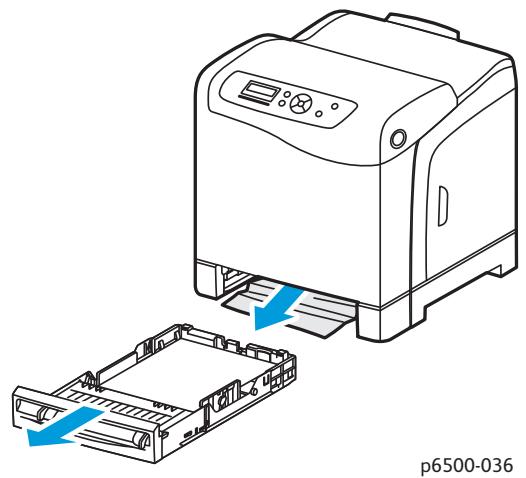 XEROX PHASER 6500 - Elimination des bourrages au niveau du bac 1 - 6