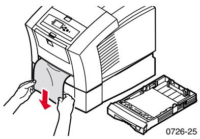 XEROX PHASER 8200 - Bourrage papier - Retirer le bac supérieur ou le bac papier pour éliminer - 1