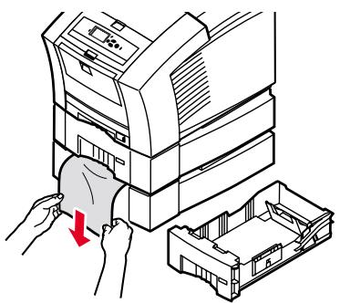 XEROX PHASER 8200 - Bourrage papier - Retirer le bac inférieur pour éliminer - 1