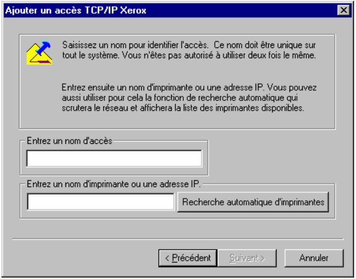 XEROX WORKCENTRE PRO 421DEI DIGITAL COPIER - Configuration du port d'imprimante pour Windows 95/98/ME - 3