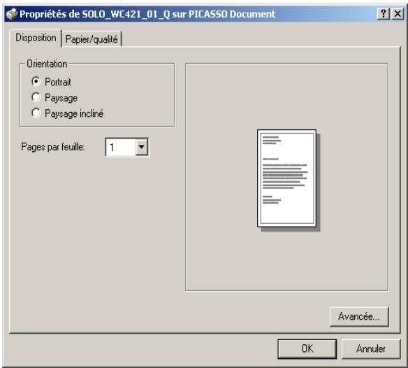 XEROX WORKCENTRE PRO 421E DIGITAL COPIER - Configuration des options d'impression - 1