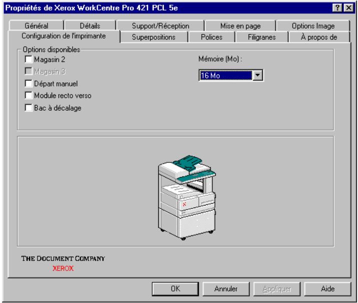 XEROX WORKCENTRE PRO 421E DIGITAL COPIER - Cliquez sur I'onglet Configuration. - 1