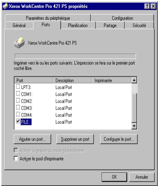 XEROX WORKCENTRE PRO 421E DIGITAL COPIER - Configuration du port d'imprimante pour Windows NT 4 - 1