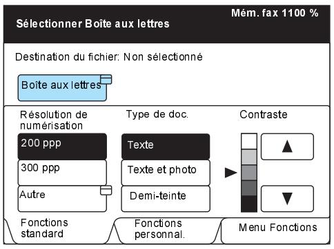 XEROX WORKCENTRE PRO 423 DIGITAL COPIER - Sélectionner Boîte aux lettres. - 1