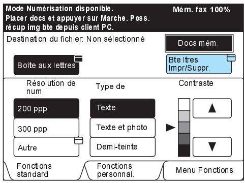 XEROX WORKCENTRE PRO 423 DIGITAL COPIER - Sélectionner Bte aux Itres-Impr/Suppr. - 1