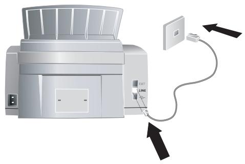 XEROX FAXCENTRE F110 - Raccorder le câble téléphonique - 1
