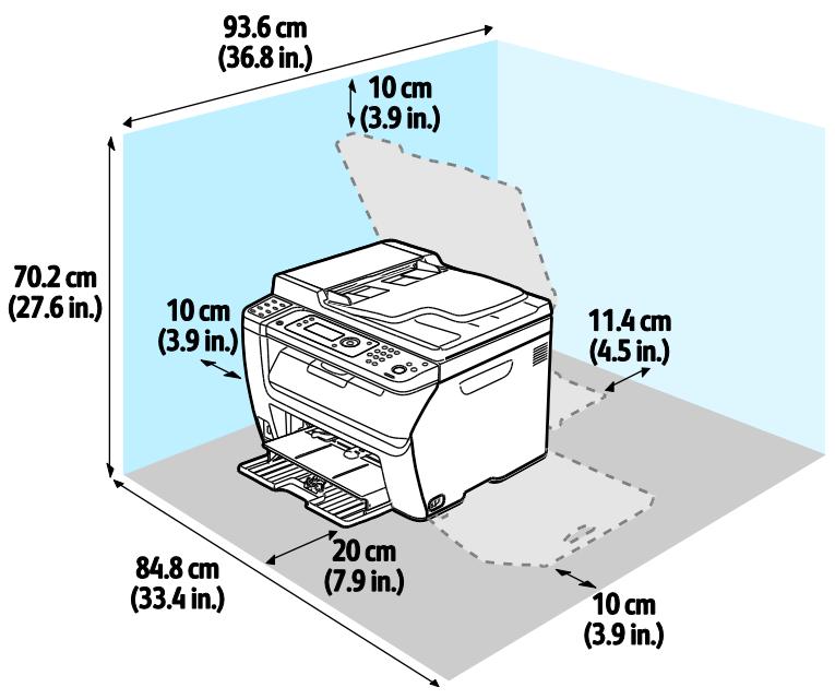 XEROX WORKCENTRE 6015 - Espace de dégagement requis - 3