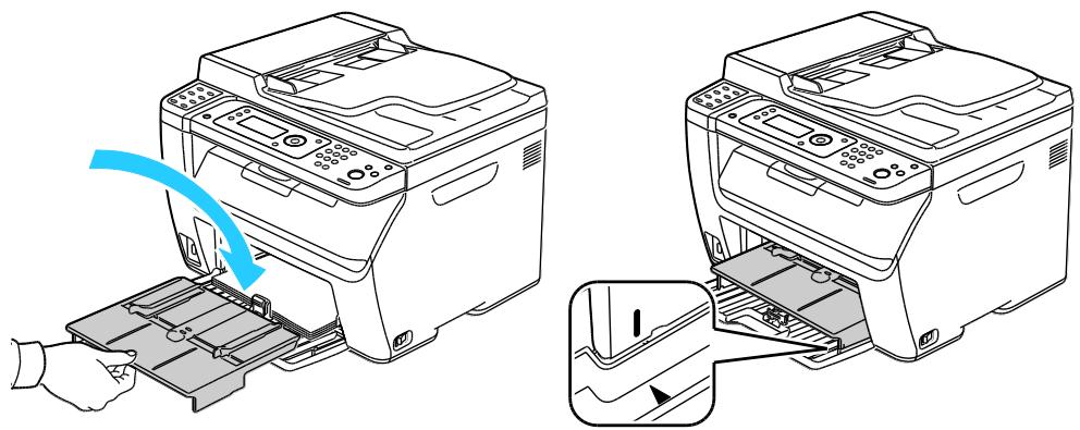 XEROX WORKCENTRE 6015 - Chargement du papier dans le départ manuel - 2