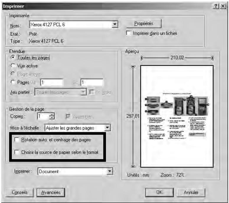XEROX 4112 - Impression avec le pilote d'imprimante PCL - 1
