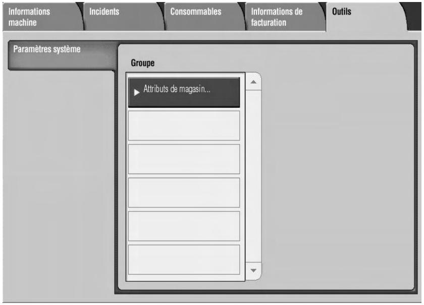XEROX 4112 - Modification/confirmation de la configuration des magasins sur l'écran tous les services - 1
